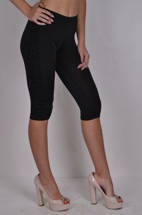 Капри женские однотонные "Viscose" (AT306/Black) | 3 пары