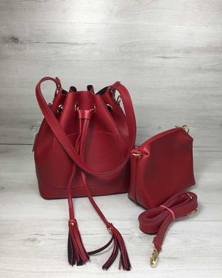 Молодіжна сумка з еко-шкіри Люверс червоного кольору (Арт. 23112) | 1 шт.