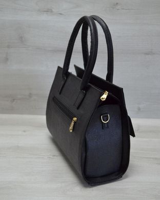 Каркасна жіноча сумка з накладною кишенею лаковий чорний (Арт. 31005) | 1 шт.