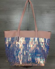 Жіноча сумка Лейла пудровий кольору з паєтками (Арт. 55351) | 1 шт.