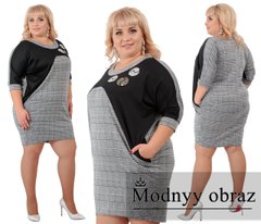 Женское Платье "Midi" Батал (Арт. KL210/B/Black-Gray)
