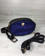 Женская сумка на пояс- клатч WeLassie черного цвета Бархат синий (Арт. 60206) | 1 шт.